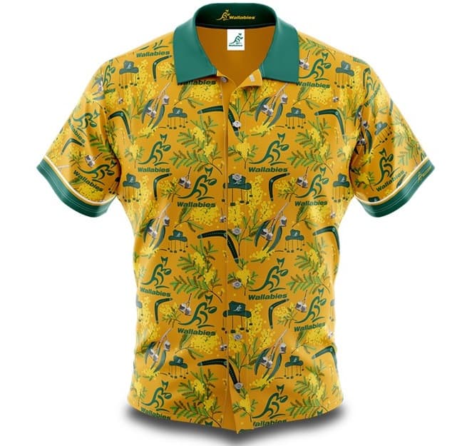 Australian Wallabies Rugby Union Mens Hawaiian Shirt