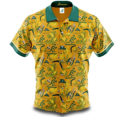 Australian Wallabies Rugby Union Mens Hawaiian Shirt