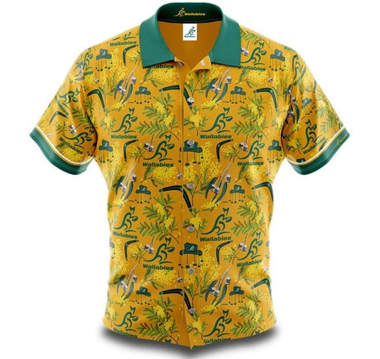 Australian Wallabies Rugby Union Mens Hawaiian Shirt