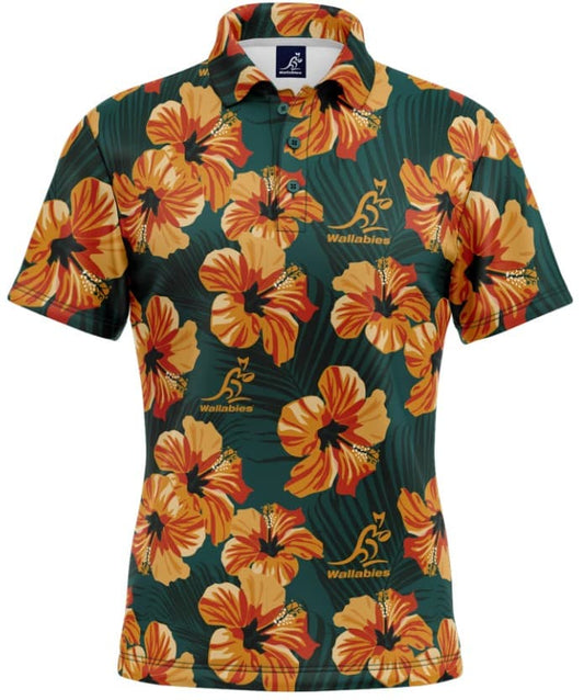 Australian Wallabies Rugby Union Mens Aloha Golf Polo Shirt