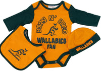 Australian Wallabies Rugby Union Toddler Born & Bred 3pc Gift Set