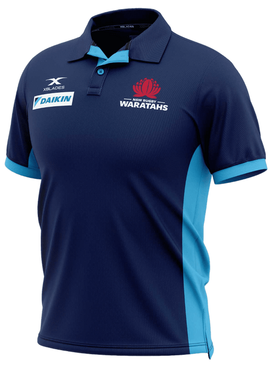NSW Waratahs Rugby Union Mens Media Polo Shirt