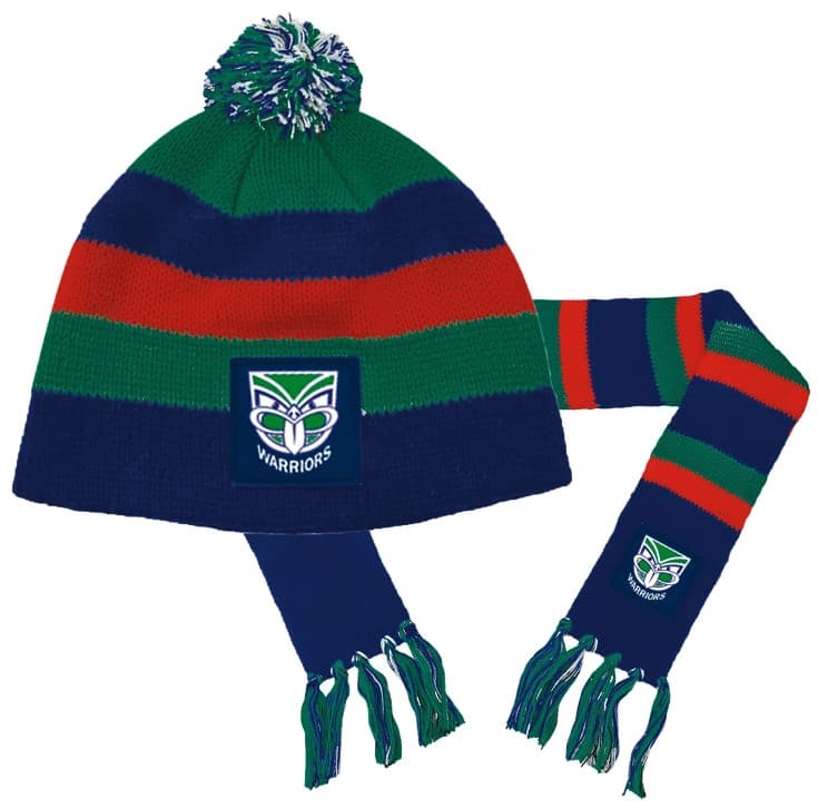 New Zealand Warriors NRL Baby Beanie and Scarf Combo