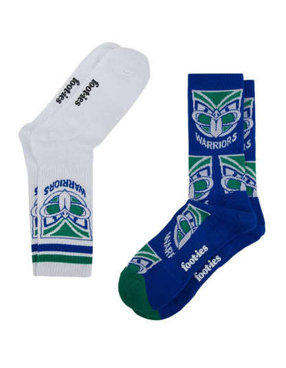 New Zealand Warriors NRL Logos Sneaker Socks 2 Pack