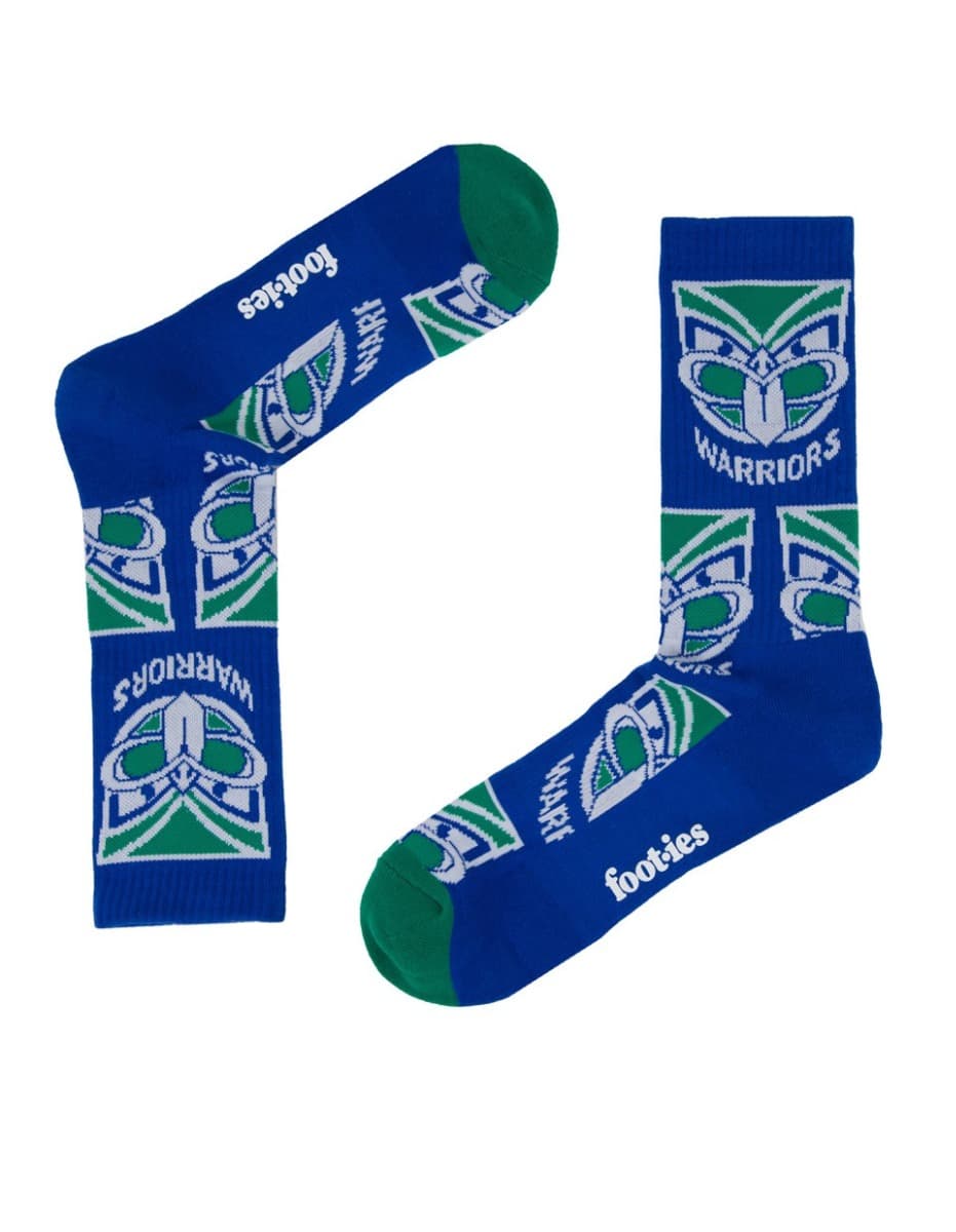 New Zealand Warriors NRL Logos Sneaker Socks 2 Pack