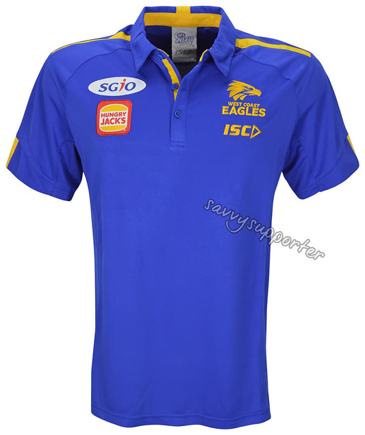 West Coast Eagles AFL ISC Royal Players Polo Shirt