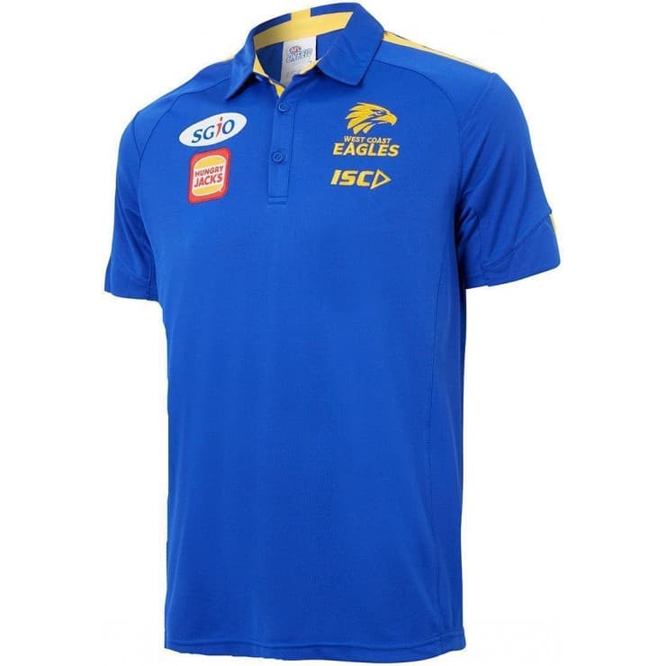 West Coast Eagles AFL ISC Royal Players Polo Shirt