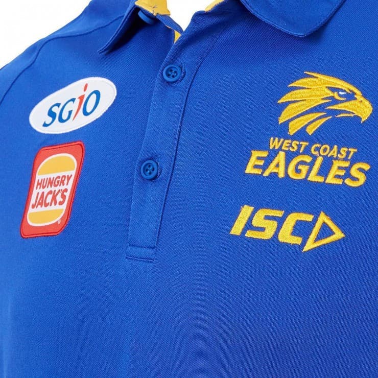 West Coast Eagles AFL ISC Royal Players Polo Shirt