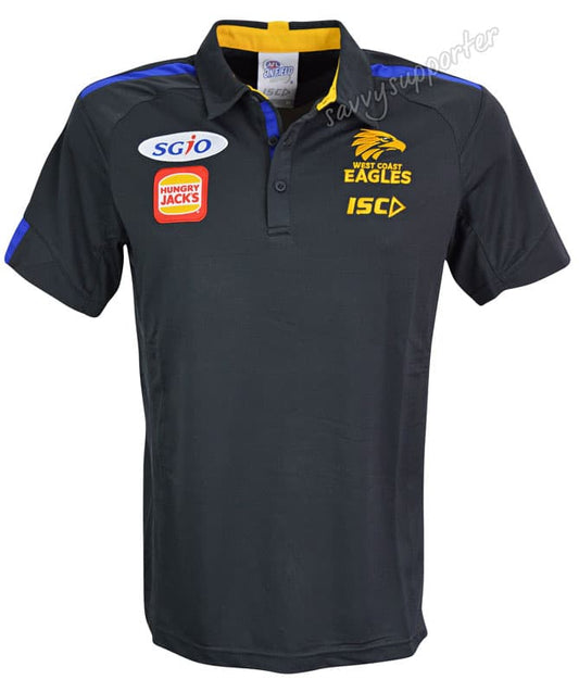 West Coast Eagles AFL ISC Grey Performance Polo Shirt