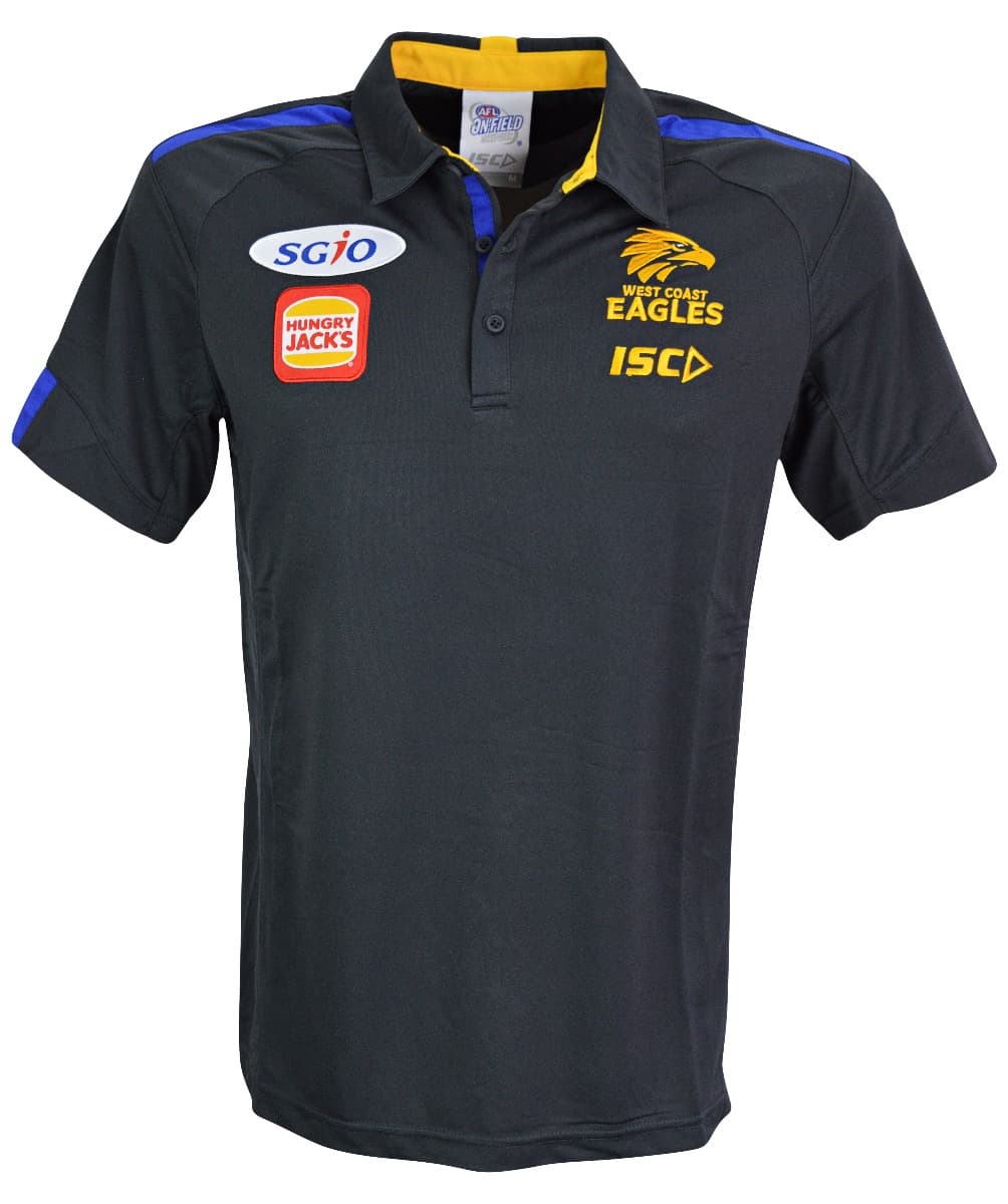 West Coast Eagles AFL ISC Grey Performance Polo Shirt