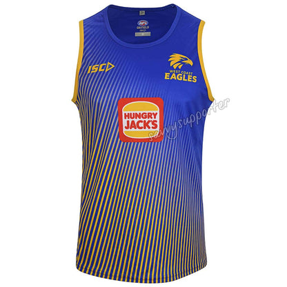West Coast Eagles AFL Mens Royal Gold Training Singlet