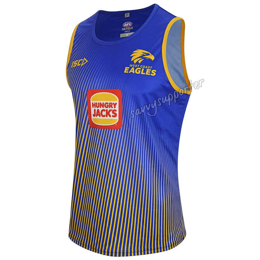 West Coast Eagles AFL Mens Royal Gold Training Singlet