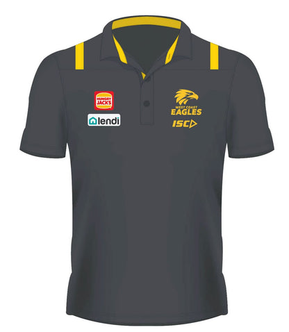 West Coast Eagles AFL Mens Carbon Performance Polo Shirt