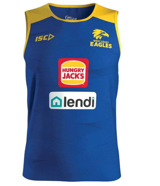 West Coast Eagles AFL Mens Royal Training Singlet