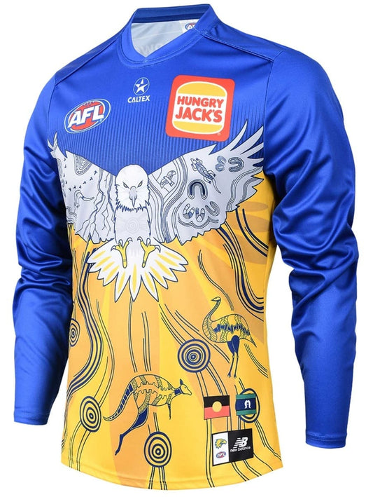 West Coast Eagles 2025 AFL Mens Long Sleeve Indigenous Guernsey