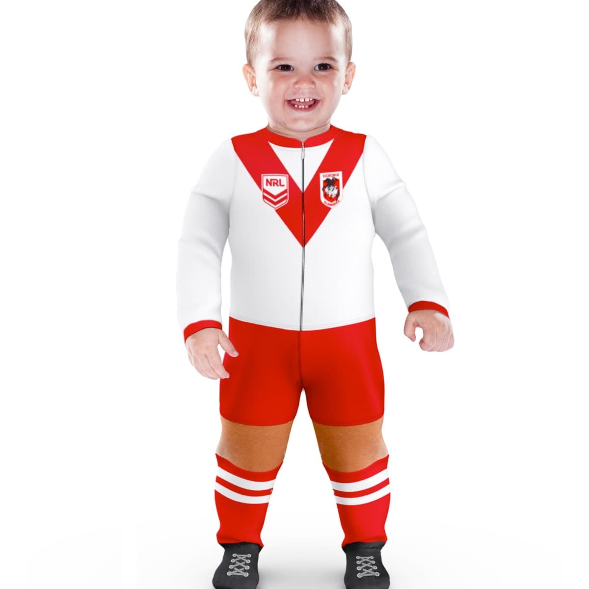 St George Dragons 2023 NRL Infant Zip Footysuit
