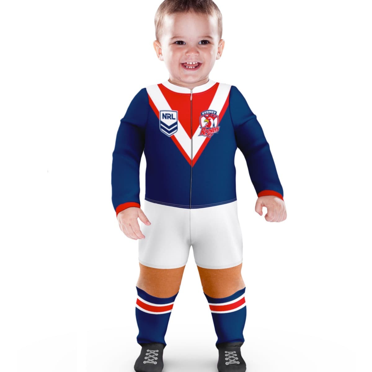 Sydney Roosters NRL Infant Zip Footysuit