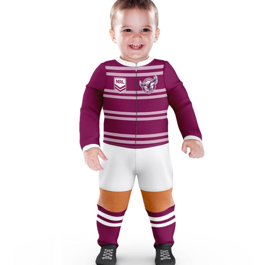 Manly Sea Eagles NRL Infant Zip Footysuit