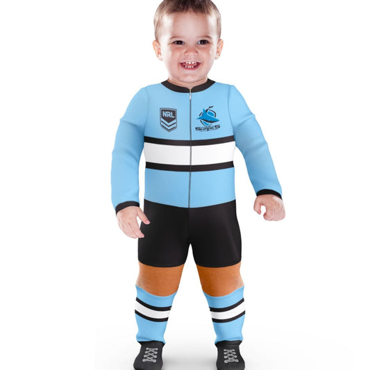 Cronulla Sharks NRL Infant Zip Footysuit