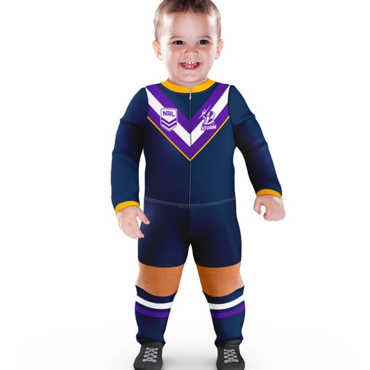 Melbourne Storm NRL Infant Zip Footysuit