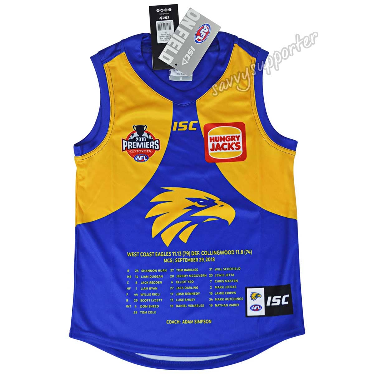West Coast Eagles AFL Kids Premiers Guernsey