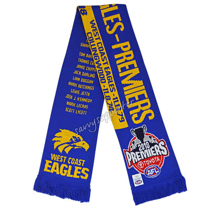 West Coast Eagles AFL Premiers Scarf