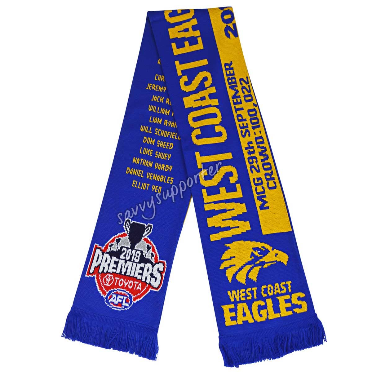 West Coast Eagles AFL Premiers Scarf