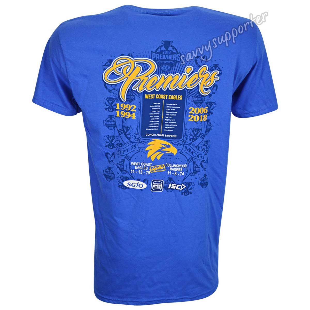 West Coast Eagles Premiers Tee Shirt