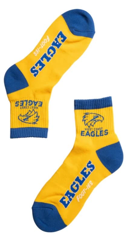 West Coast Eagles AFL Adults Banner 2 Pack Quarter Socks