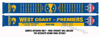 West Coast Eagles AFL Premiers Scarf