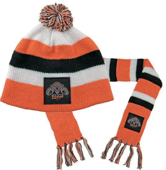 West Tigers NRL Baby Beanie and Scarf Combo