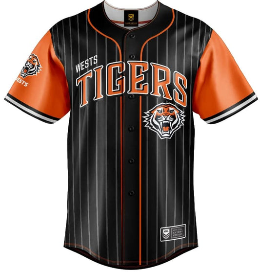 Wests Tigers NRL Mens Slugger Baseball Shirt