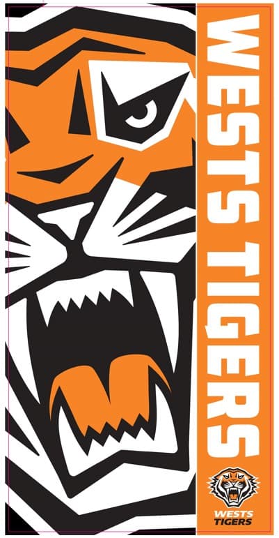 Wests Tigers NRL Large Beach Towel