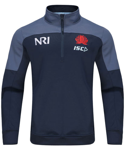 NSW Waratahs 2024 Rugby Union Mens 1/4 Zip Fleece Hoody