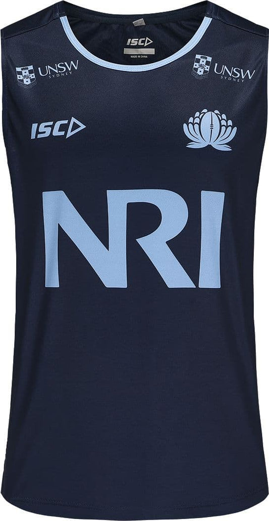 NSW Waratahs 2025 Rugby Union Mens Navy Training Singlet