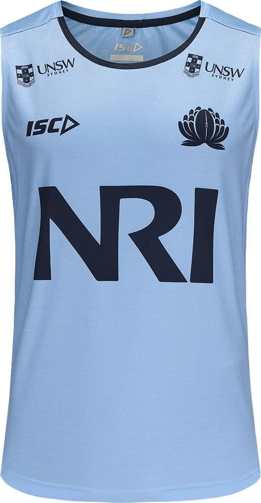 NSW Waratahs 2025 Rugby Union Mens Camb Blue Training Singlet
