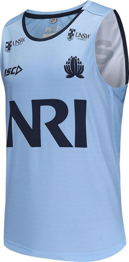 NSW Waratahs 2025 Rugby Union Mens Camb Blue Training Singlet