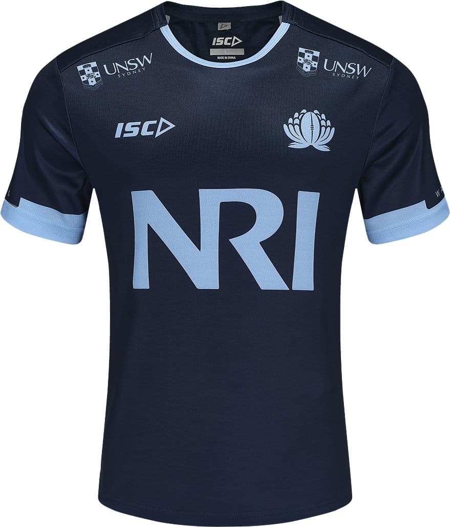 NSW Waratahs 2025 Rugby Union Mens Navy Training Shirt
