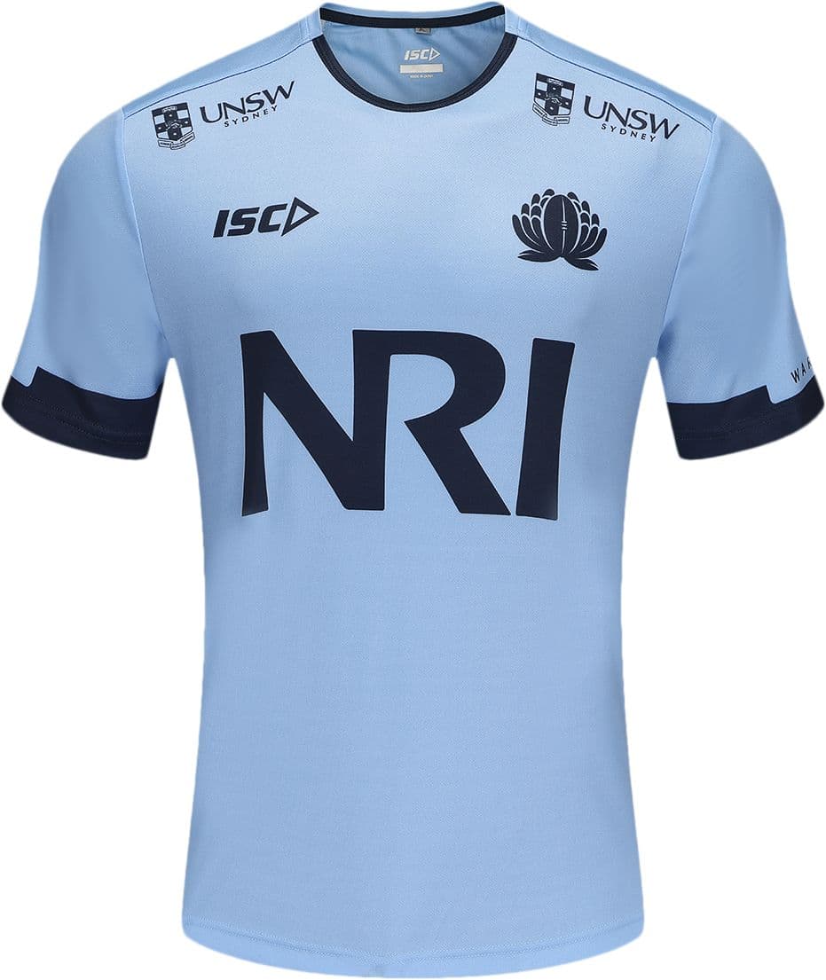 NSW Waratahs 2025 Rugby Union Mens Camb Blue Training Shirt