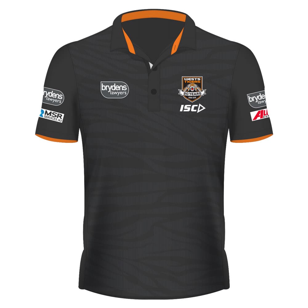 Wests Tigers NRL ISC Black Sub Polo Shirt