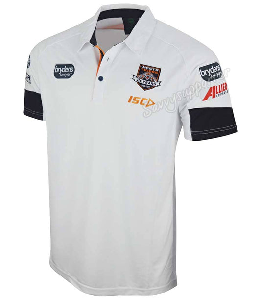 Wests Tigers 2019 Mens White Performance Polo Shirt