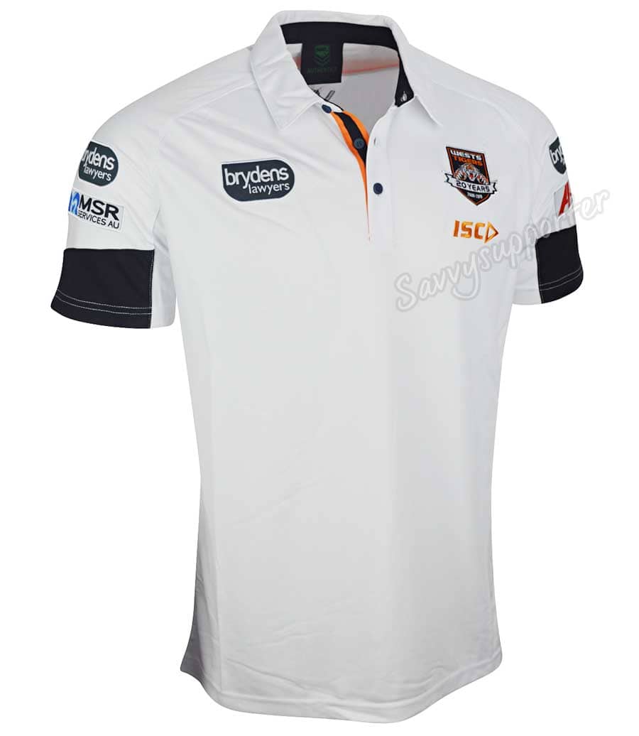 Wests Tigers 2019 Mens White Performance Polo Shirt