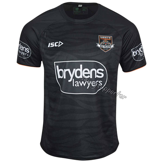 Wests Tigers 2019 NRL Mens Black Training Shirt