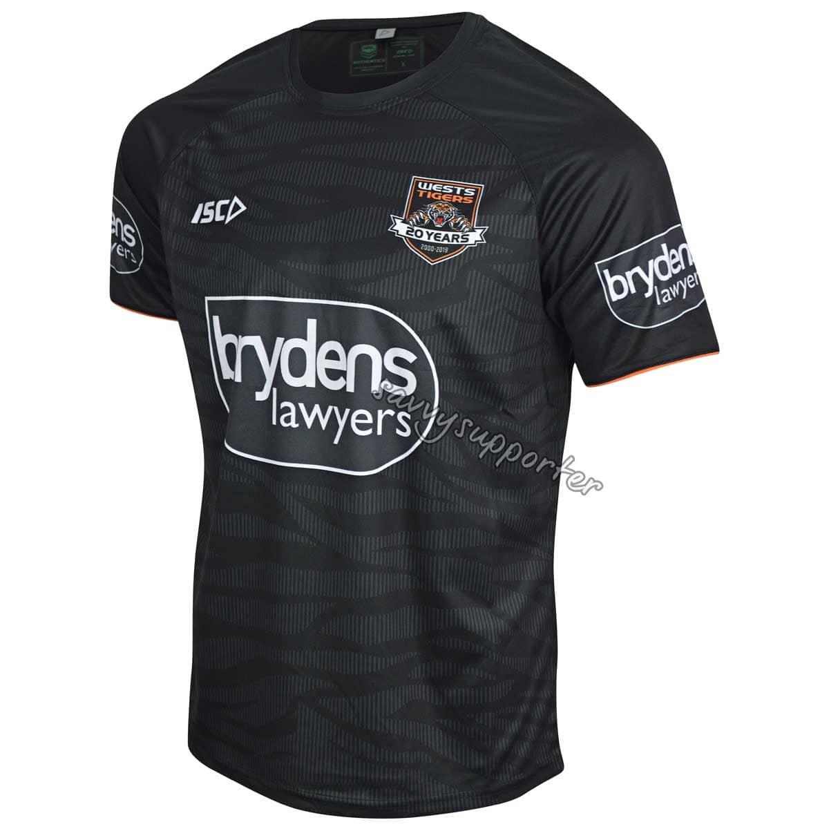 Wests Tigers 2019 NRL Mens Black Training Shirt