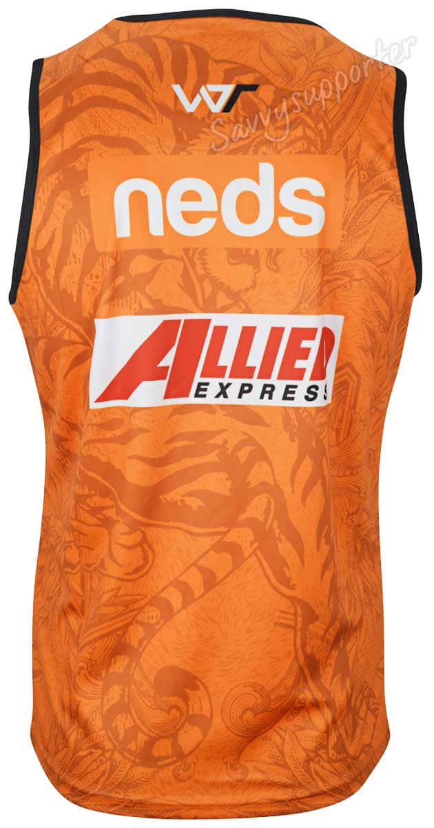 Wests Tigers NRL Mens Orange Training Singlet
