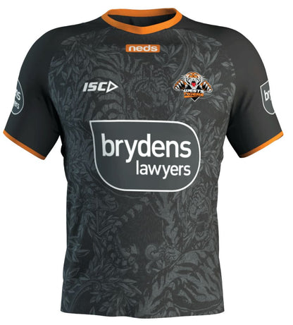 Wests Tigers NRL Mens Black Training Shirt