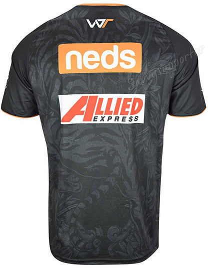 Wests Tigers NRL Mens Black Training Shirt
