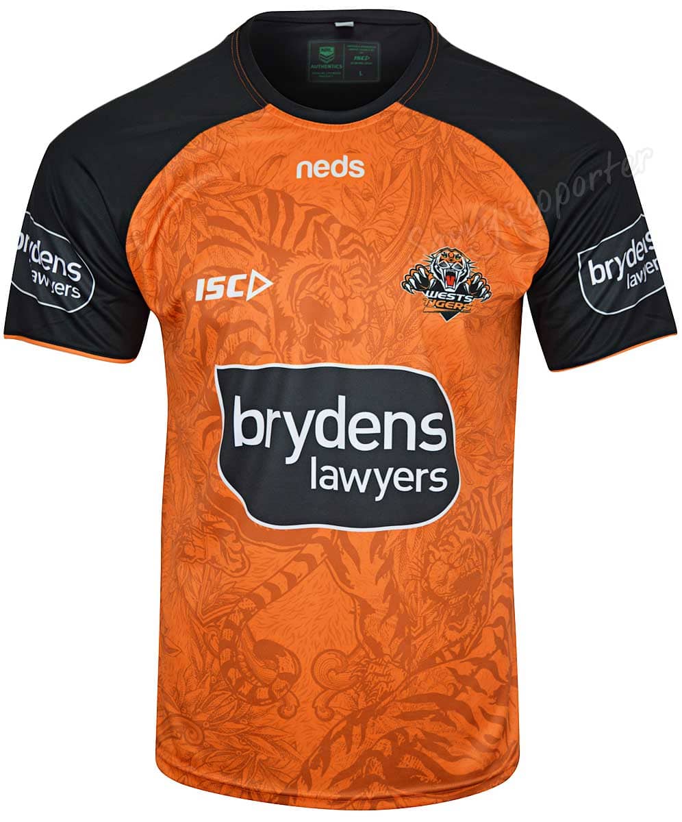 Wests Tigers NRL Mens Orange Training Shirt