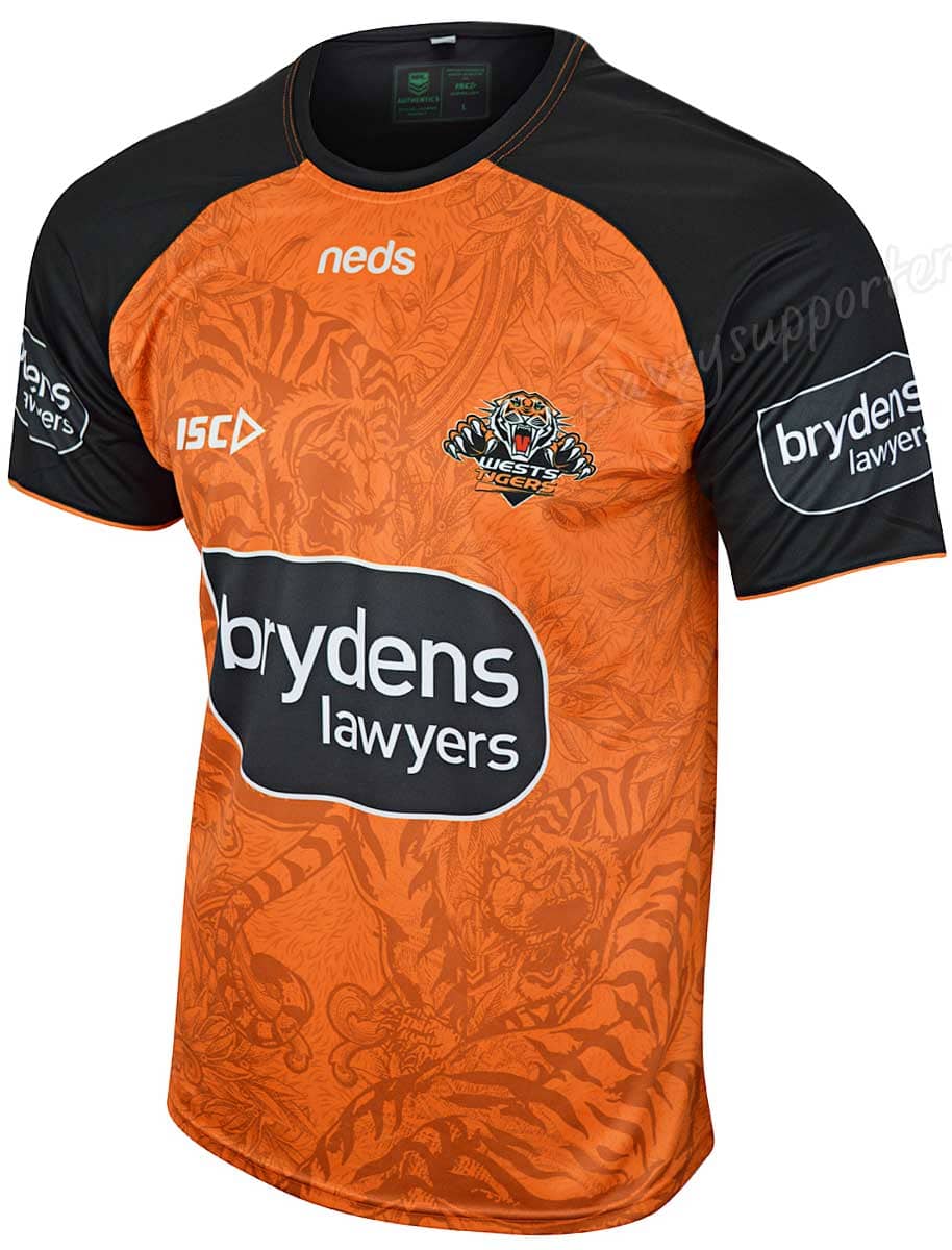 Wests Tigers NRL Mens Orange Training Shirt
