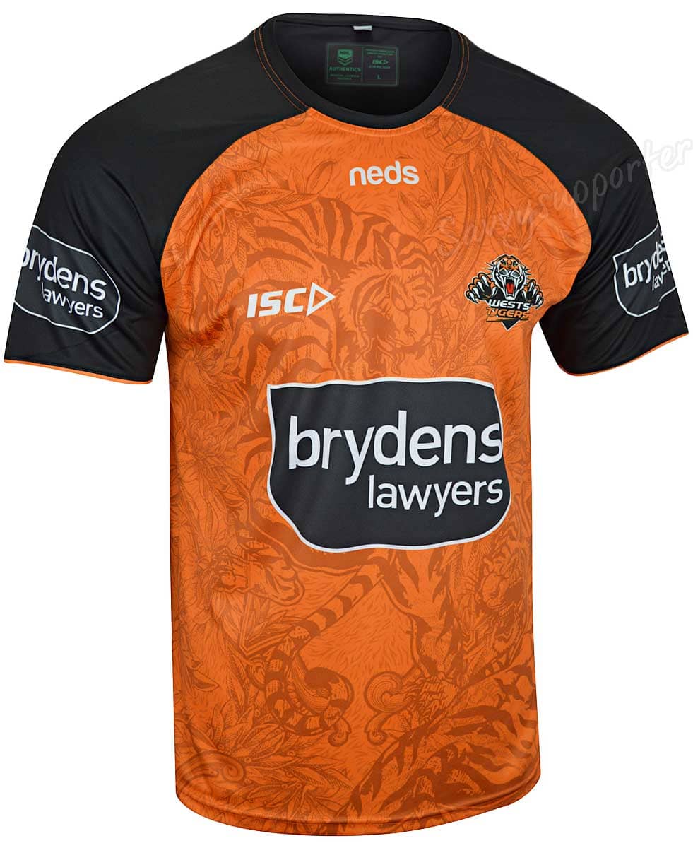 Wests Tigers NRL Mens Orange Training Shirt